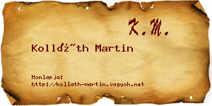 Kolláth Martin névjegykártya
