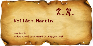 Kolláth Martin névjegykártya